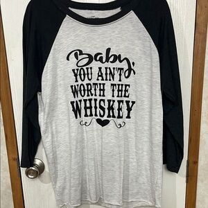 Black and Gray Raglan Sleeve Women's Jersey